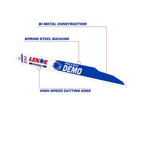 Irwin LENOX DEMOWOLF 12 in. Bi-Metal Reciprocating Saw Blade 6 TPI 25 pk - 20485B106R