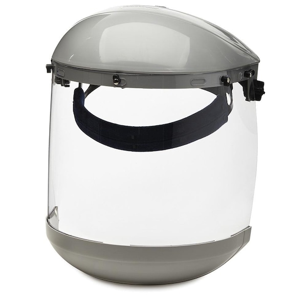 Sellstrom 303 Series Face Shield, Dual Crown, Ratcheting, Polycarbonate, Clear, Uncoated - S30310