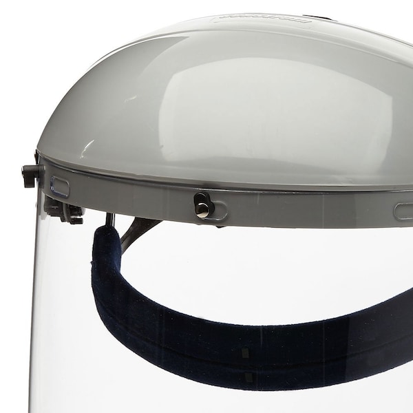 Sellstrom 303 Series Face Shield, Dual Crown, Ratcheting, Polycarbonate, Clear, Uncoated - S30310