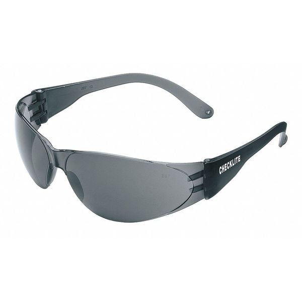 Mcr Safety Checklite, Safety Glasses Anti-Scratch, Gray Lens, Frameless, Wraparound - 3NTN4