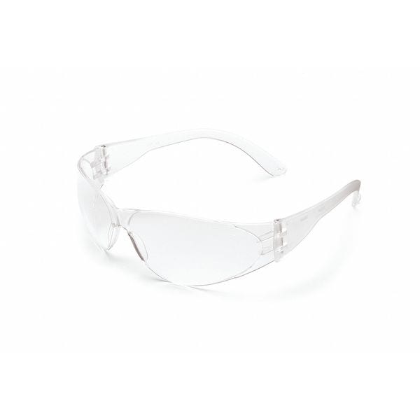Mcr Safety Checklite, Safety Glasses Anti-Scratch, Gray Lens, Frameless, Wraparound - 3NTN4