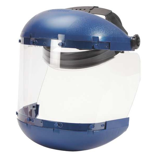 Sellstrom Ratchet Faceshield Assembly, Uncoated, Clear Visor, Includes Chin Guard and Ratchet Headgear - S38110