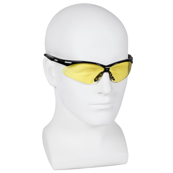 Kleenguard V30 Nemesis, Safety Glasses Anti-Scratch, Amber (Yellow) Lens, Half-Frame, Wraparound - 25659