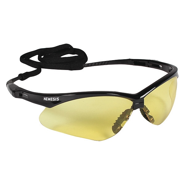Kleenguard V30 Nemesis, Safety Glasses Anti-Scratch, Amber (Yellow) Lens, Half-Frame, Wraparound - 25659