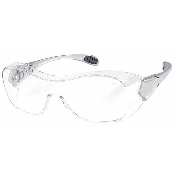 Condor Safety Glasses, Oxulux, Anti-Fog Lens, Scratch-Resistant, Polycarbonate, Frameless, Clear/Gray, OTG - 4VCD5