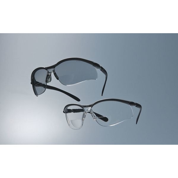 3M Bifocal Safety Reading Glasses, Black; Gray Wraparound Frame, +2.00 Diopter, Gray Lens, M - 11378-00000-20