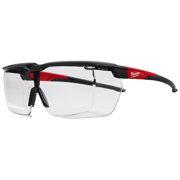 Milwaukee Tool Safety Glasses Anti-Fog &  Anti-Scratch, Clear Lens, Half-Frame, OTG-Wraparound - 48-73-2070