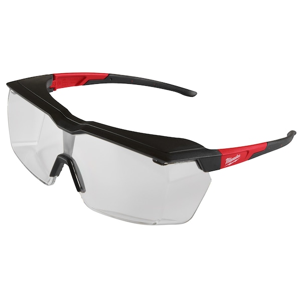 Milwaukee Tool Safety Glasses Anti-Fog &  Anti-Scratch, Clear Lens, Half-Frame, OTG-Wraparound - 48-73-2070