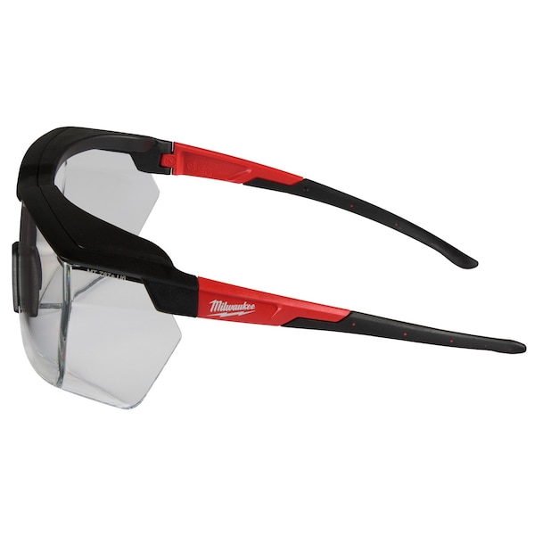 Milwaukee Tool Safety Glasses Anti-Fog &  Anti-Scratch, Clear Lens, Half-Frame, OTG-Wraparound - 48-73-2070