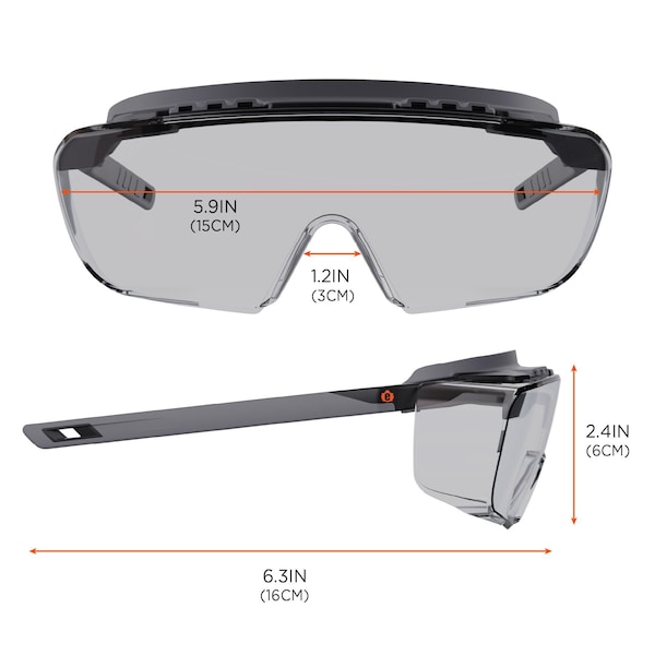 Ergodyne Safety Glasses, Indoor/Outdoor Anti-Fog Lens, Matte Black Frame - OSMIN-AFAS