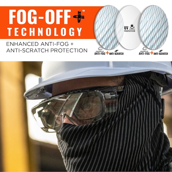 Ergodyne Safety Glasses, Indoor/Outdoor Anti-Fog Lens, Matte Black Frame - OSMIN-AFAS
