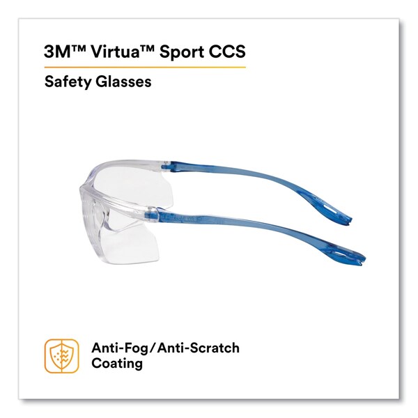 3M CCS, Safety Glasses Anti-Fog &  Anti-Scratch, Clear Lens, Frameless, Frameless - 7010340677