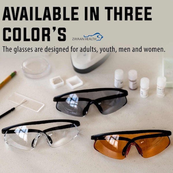 Bison Life Simone, Safety Glasses Anti-Fog &  Anti-Scratch, Orange Lens - ZH-SISG-ORLBKT-MS20
