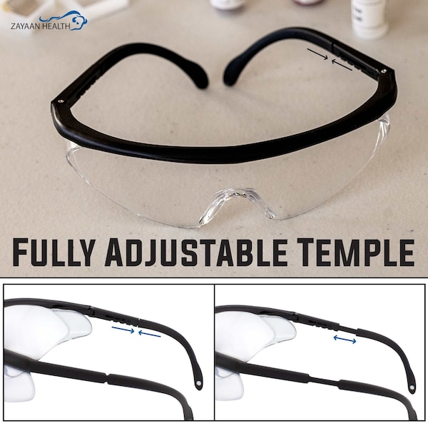 Bison Life Simone, Safety Glasses Anti-Fog &  Anti-Scratch, Orange Lens - ZH-SISG-ORLBKT-MS20