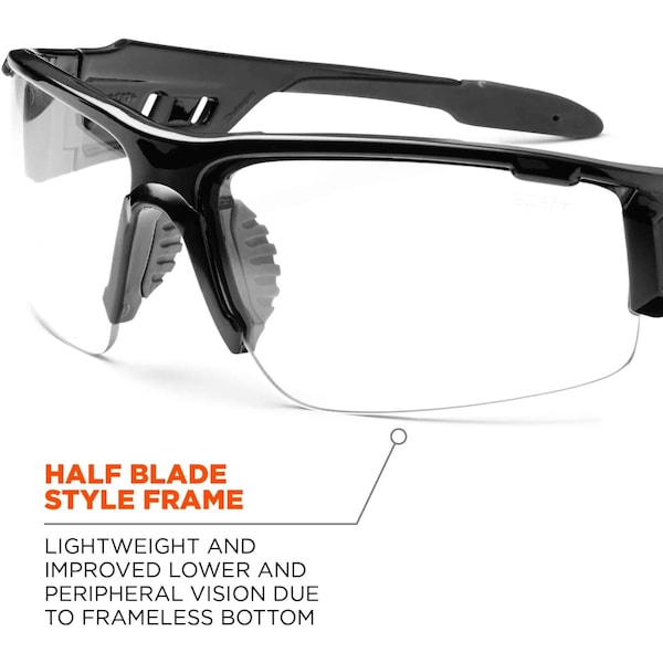 Ergodyne Dagr, Safety Glasses Polarized, Clear Lens, Half-Frame, Traditional - DAGR-AF