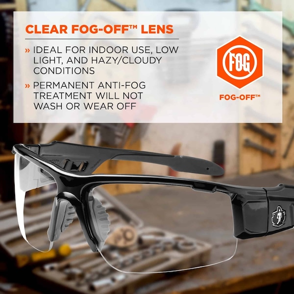 Ergodyne Dagr, Safety Glasses Polarized, Clear Lens, Half-Frame, Traditional - DAGR-AF
