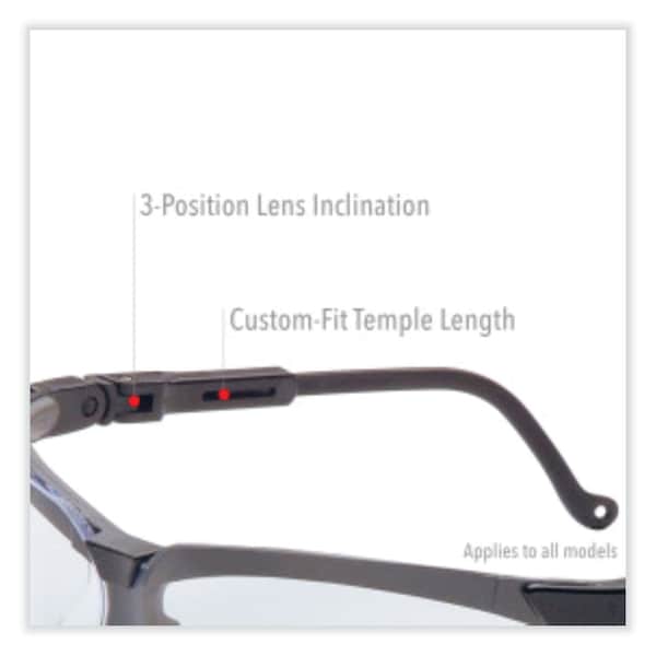 Honeywell Uvex Anti-Fog &  Anti-Scratch Lens, Polycarbonate, Black 3/4 Frame, Wraparound - S3200HS
