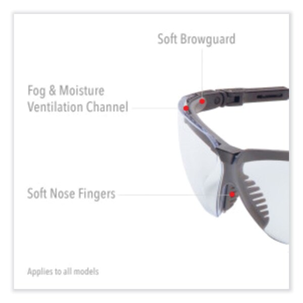 Honeywell Uvex Anti-Fog &  Anti-Scratch Lens, Polycarbonate, Black 3/4 Frame, Wraparound - S3200HS