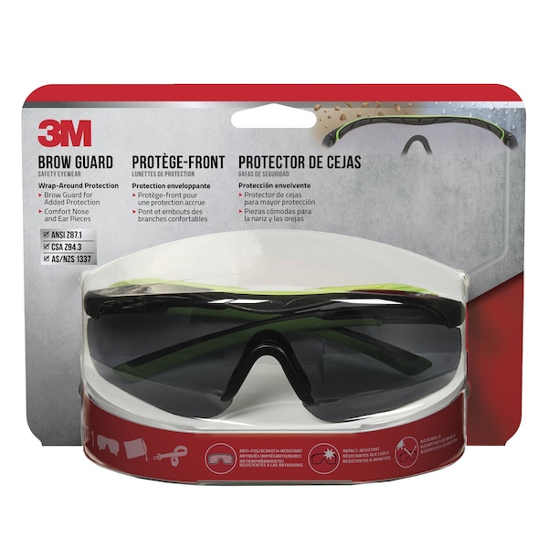 Scotch 3M Anti-Fog Safety Glasses Gray Lens Black Frame 1 pc - 47101H1-DC
