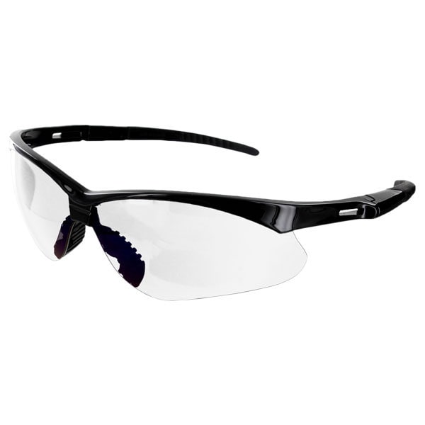 Azusa Safety Outdoor Polycarbonate Safety Glasses w/Anti-Scratch Coating, Black Frame/Clear Lenses - REAPER