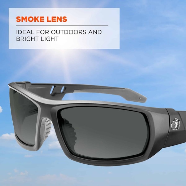 Ergodyne Odin, Safety Glasses Polarized, Smoke Lens, Full-Frame, Traditional - ODIN