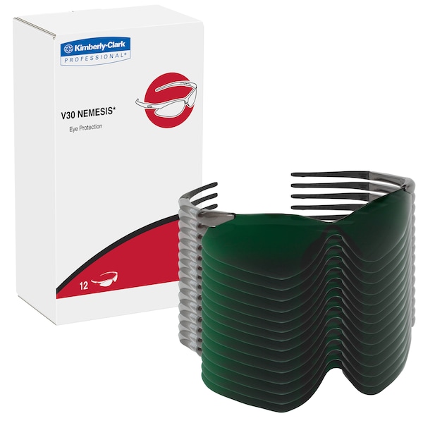 Kleenguard NEMESIS, Safety Glasses Anti-Scratch, IR 5.0 Lens, Frameless, Wraparound - 20473
