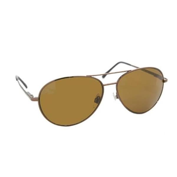 Coppermax Coppermax 3708GPP BRN/AMBER Aviator Polarized Sunglasses - Shiny Brown - Amber Lens - 3708GPP BRN/AMBER