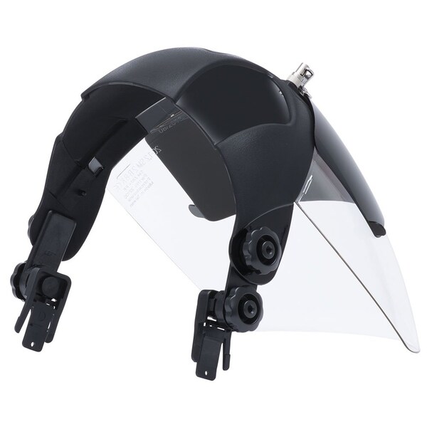 Sellstrom DP4 Series Face Shield with c/w Flip-Up IR Window, Universal Adaptor, Clear Anti-Fog Polycarbonate, Shade 6 Cobalt Blue - S32162B