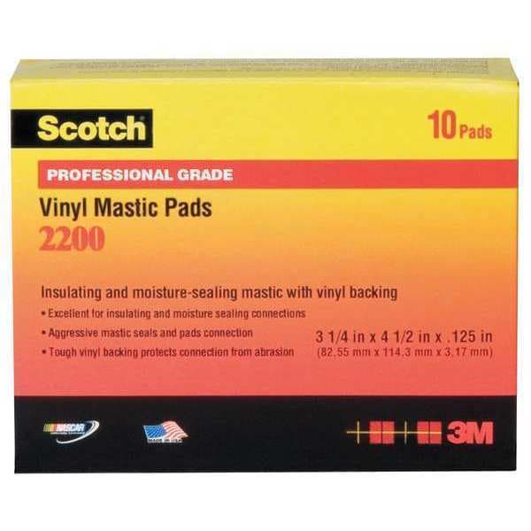 Cinta de masilla 3M, 125 mil, 3-1/4" x 4-1/2", PK10 - 2200-3-1/4X4-1/2IN