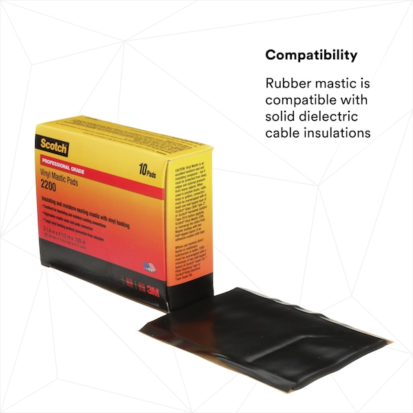 Cinta de masilla 3M, 125 mil, 3-1/4" x 4-1/2", PK10 - 2200-3-1/4X4-1/2IN