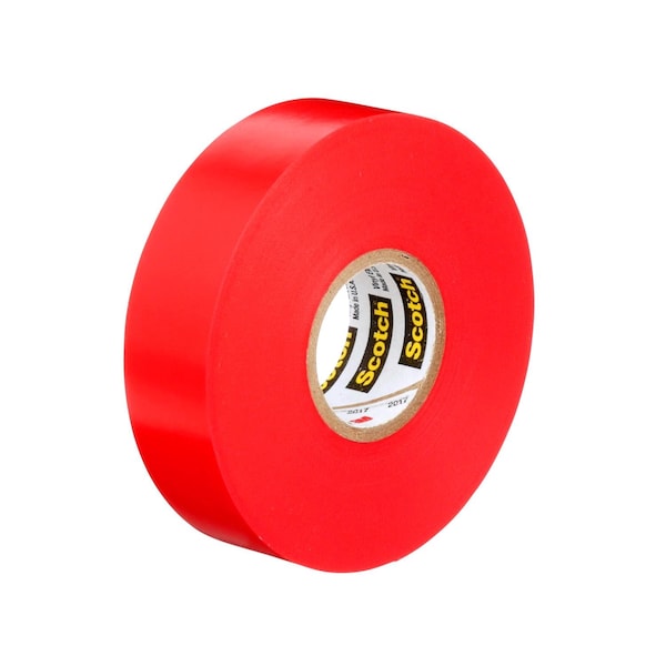 Cinta aislante eléctrica de vinilo rojo Scotch 3M de 3/4 de pulgada x 66 pies - 10810-DL-2W