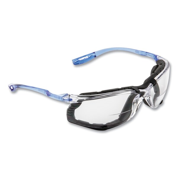 3M CCS Protective Eyewear w/ Foam Gasket, +1.5 Diopter Strength, Blue Plastic Frame, Clear PC Lens - 7100046796