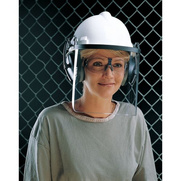 Delta Plus Faceshield Screen Visor, Black Visor, 8 in Height, Uncoated Lens, Black - SV-15H