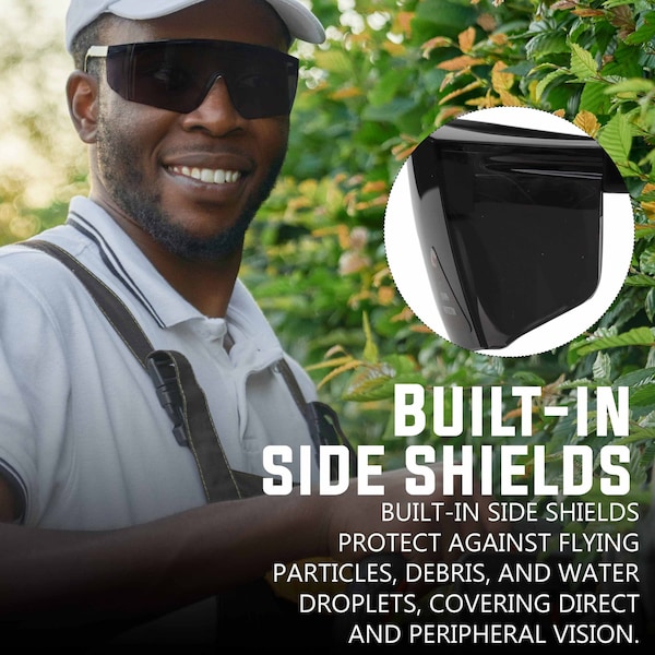 Bison Life Boxer Black Temples, Safety Glasses Anti-Fog &  Anti-Scratch, Black Lens - ZH-BXSG-BKLBKT-MS16