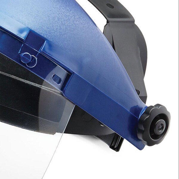 Sellstrom 390 Premium Series Single Crown Face Shield, Universal Adapter, Polycarbonate, 8 in x 12 in x .040 in, Uncoated, Clear - S39210
