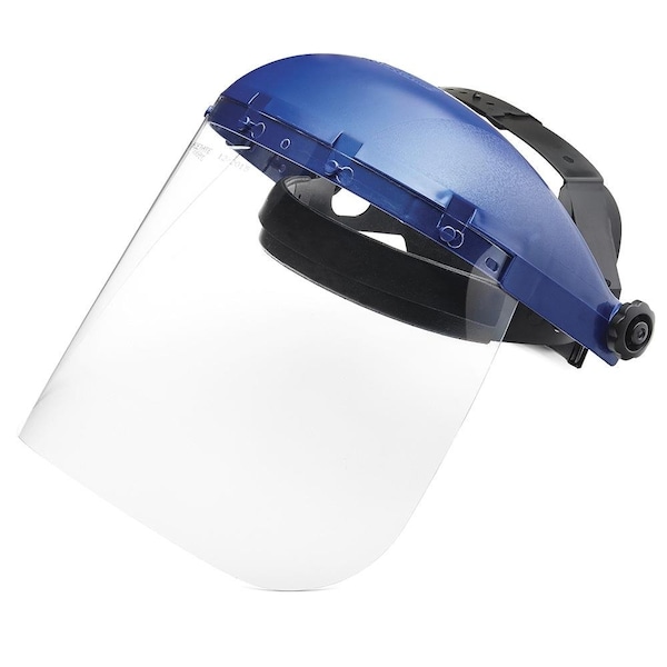 Sellstrom 390 Premium Series Single Crown Face Shield, Universal Adapter, Polycarbonate, 8 in x 12 in x .040 in, Uncoated, Clear - S39210