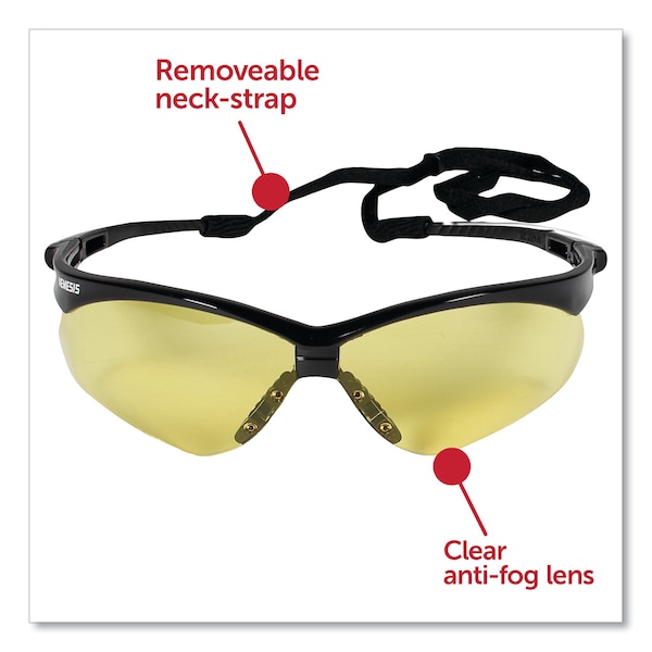 Kleenguard Safety Glasses 99.9% UVA/UVB/UVC, Amber Lens, Wraparound, Wraparound, 12 PK - KCC22476