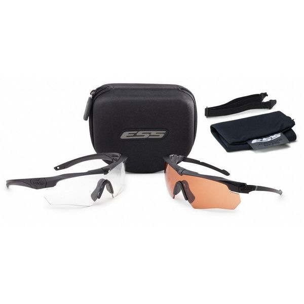 Ess Crossbow Suppressor, Safety Glasses Anti-Fog &  Anti-Scratch, Clear Lens, Half-Frame, Wraparound - 740-0475