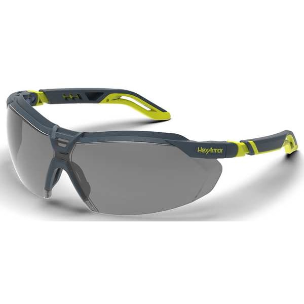 Hexarmor Safety Glasses Anti-Fog &  Anti-Scratch, Gray Lens, Half-Frame, Wraparound - 11-26002-02