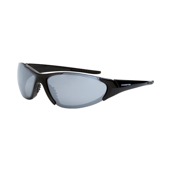 Crossfire Polarized Safety Glasses, Wraparound Silver Mirror Polycarbonate Lens, Scratch-Resistant,  - 1863