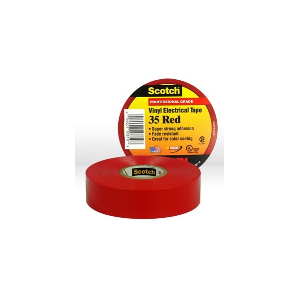 Cinta eléctrica Scotch 35 de 3M (10810-Ba-10), Roja, 3/4"X66 pies x 0.007" - 54007-10810