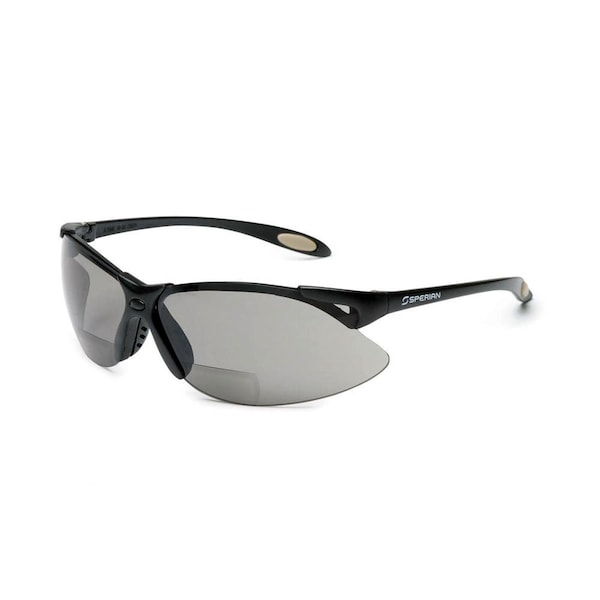 Honeywell Uvex Safety Glasses, Bi-Focal Readers, +1.50, Sporty Black Frame, Wraparoun - UVXA960