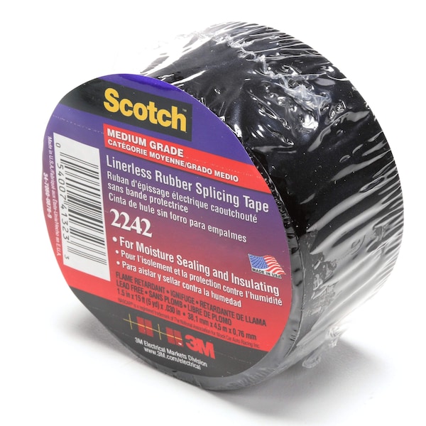Cinta eléctrica de 3M, 30 mil, 1-1/2"x 15 ft., PK12 - 2242-1-1/2X15FT