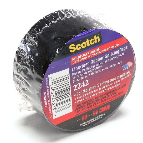 Cinta eléctrica de 3M, 30 mil, 1-1/2"x 15 ft., PK12 - 2242-1-1/2X15FT