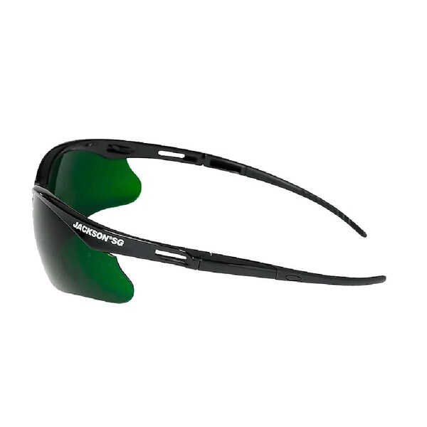 Jackson Safety Safety Glasses, Anti-Scratch Lens, Black Half-Frame - 50010