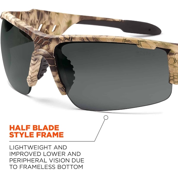Ergodyne Dagr, Safety Glasses Anti-Scratch, Smoke Lens - DAGR-PZHI