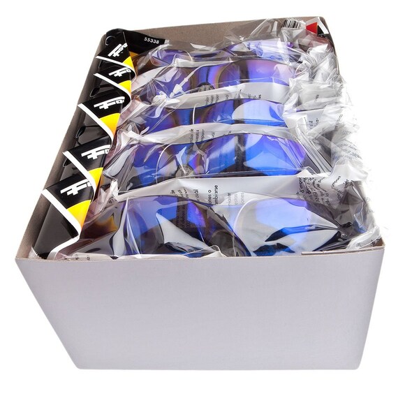 Forney Safety Glasses, Blue Mirror Lens, 10-Pk - 55328
