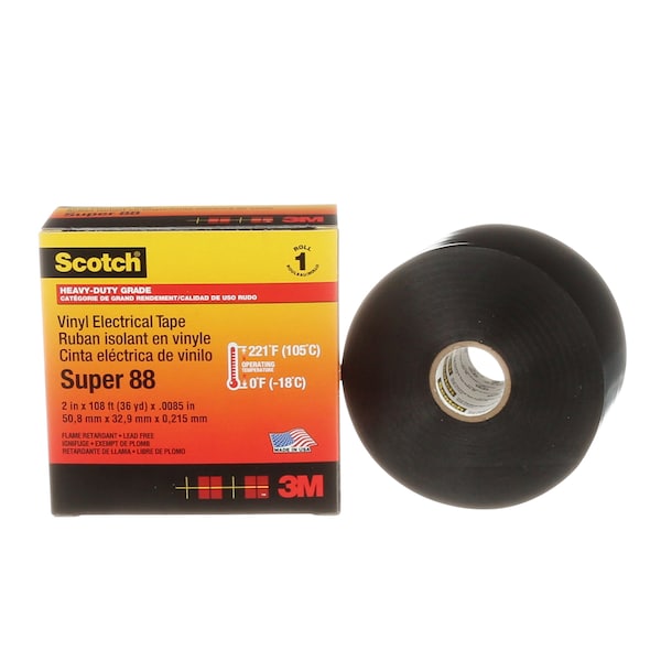 Cinta Eléctrica de 3M, 8.5 mil, 2" x 108 ft., PK12 - 88-Super-2x36YD