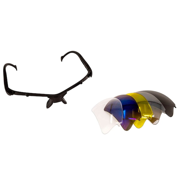 Bison Life Valkyrie Black Temple Interchangeable Safety Glasses Kit, ANSI Z87.1, UV Protection - SH-VKSG-CLBKT-MS17-5LSET