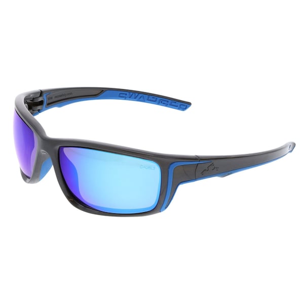 Mcr Safety Glasses, Swagger SR4 Gun Metal, Blue Diamond Mirr, 12PK - SR438B
